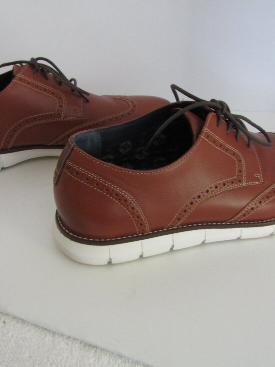 JOHNSTON & MURPHY sz 11 MENS  MODERN LEATHER TIE UP BUTTER SOFT LOAFTERS